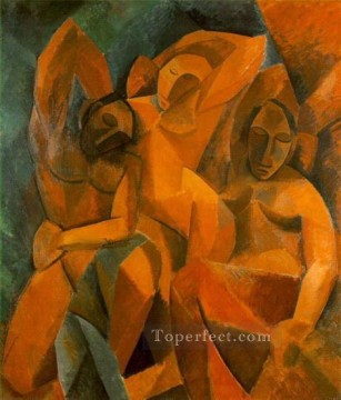 Tres mujeres detalle 1908 cubista Pablo Picasso Pinturas al óleo